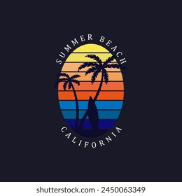 summer beach logo vector design