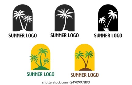 Summer beach logo vector with eps format file.