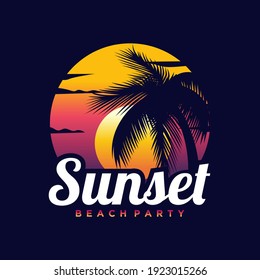 summer beach logo vector illustration