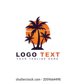 summer beach logo vector illustration