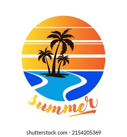 summer beach logo vector illustration