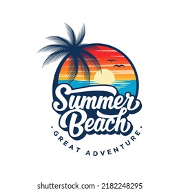 Summer Beach Logo Vector Illustration Stock Vector (Royalty Free ...