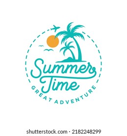 ilustración vectorial del logotipo de la playa de verano