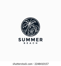 summer beach logo vector illustration