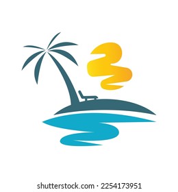 summer beach logo vector illustration design