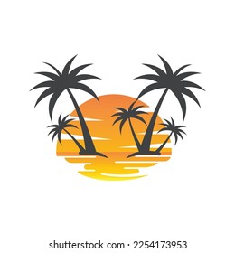 diseño de imagen vectorial del logotipo de la playa de verano