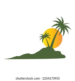 summer beach logo vector illustration design