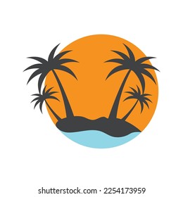 Sommerstrand-Logo, Vektorgrafik-Design