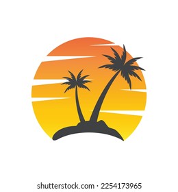 Sommerstrand-Logo, Vektorgrafik-Design