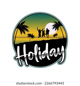 Ilustración vectorial del logotipo de la playa de verano