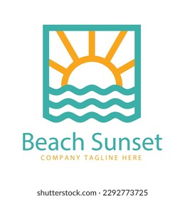 summer beach logo vector illustration