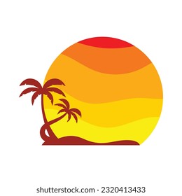 summer beach logo vector illustration