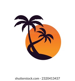 summer beach logo vector illustration