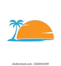 summer beach logo vector illustration
