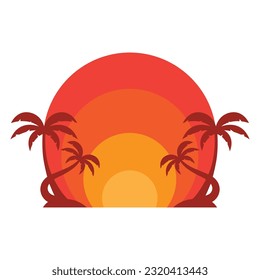 summer beach logo vector illustration