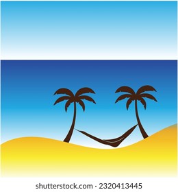 ilustración vectorial del logotipo de la playa de verano