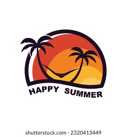 ilustración vectorial del logotipo de la playa de verano