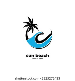summer beach logo vector illustration