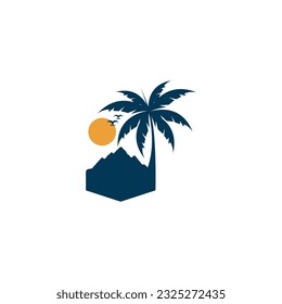 summer beach logo vector illustration