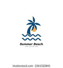 summer beach logo vector illustration