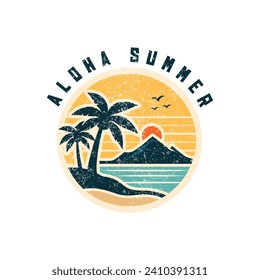 Sommerstrand-Logo, Vektorgrafik
