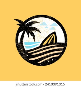 summer beach logo vector illustration