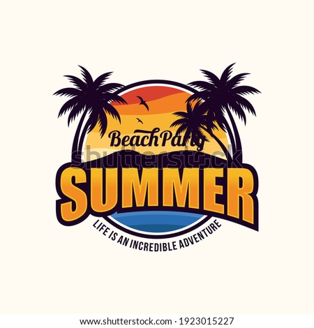 summer beach logo vector illustration