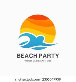 Summer Beach Logo vector template