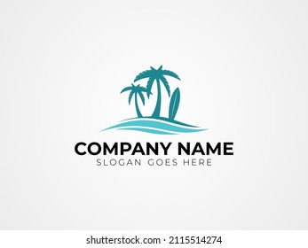 summer beach modern vector logo