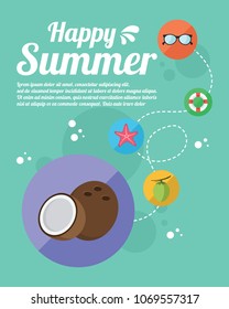 Summer beach night party holiday poster