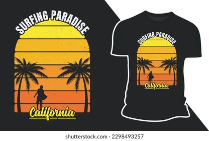 Summer Beach Outdoor Vector T shirt Design Graphic Illustration