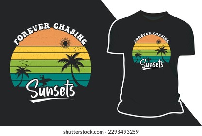 Summer Beach Outdoor Vector T shirt Design Graphic Illustration
