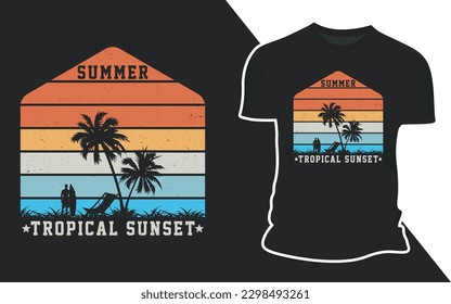 Summer Beach Outdoor Vector T shirt Design Graphic Illustration