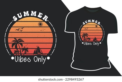Summer Beach Outdoor Vector T shirt Design Graphic Illustration