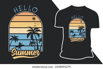 Summer Beach Outdoor Vector T shirt Design Graphic Illustration