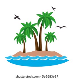 summer beach with palms