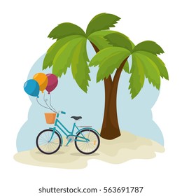 summer beach with palms