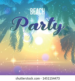 Summer Beach Party Flyer. Design for invitation card