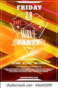 Summer Beach Party Flyer or Poster. Summer Night Party. Vector Design Template