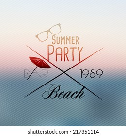 Summer Beach Party Flyer Template - Vector Illustration