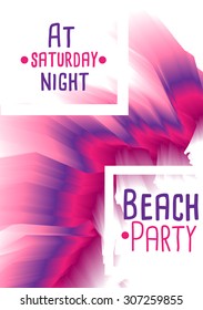 Summer Beach Party Flyer Template - Vector Illustration