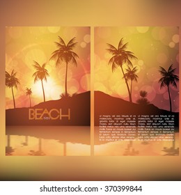 Summer Beach Party Flyer Template - Vector Illustration