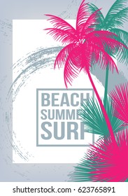 Summer Beach Party Flyer Template - Vector Illustration
