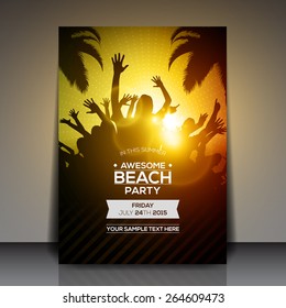 Summer Beach Party Flyer - Vector Design 