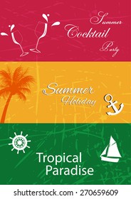 Summer Beach Party Flyer Vector Template.