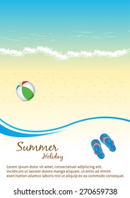 Summer Beach Party Flyer Vector Template.