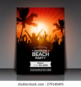 Summer Beach Party Flyer - Vector Design