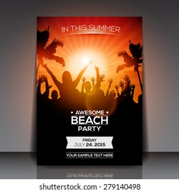 Summer Beach Party Flyer - Vector Design