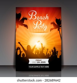 Summer Beach Party Flyer - Vector Design
