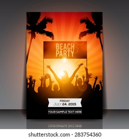 Volante de veraneo de fiesta en la playa - Diseño de vectores